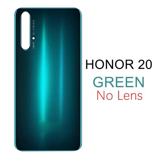 Back Glass Cover Voor Huawei Honor 20 Batterij Cover Achterdeur Behuizing Case Window Back Panel Voor Honor 20 Pro batterij Cover: 20-Green No Lens