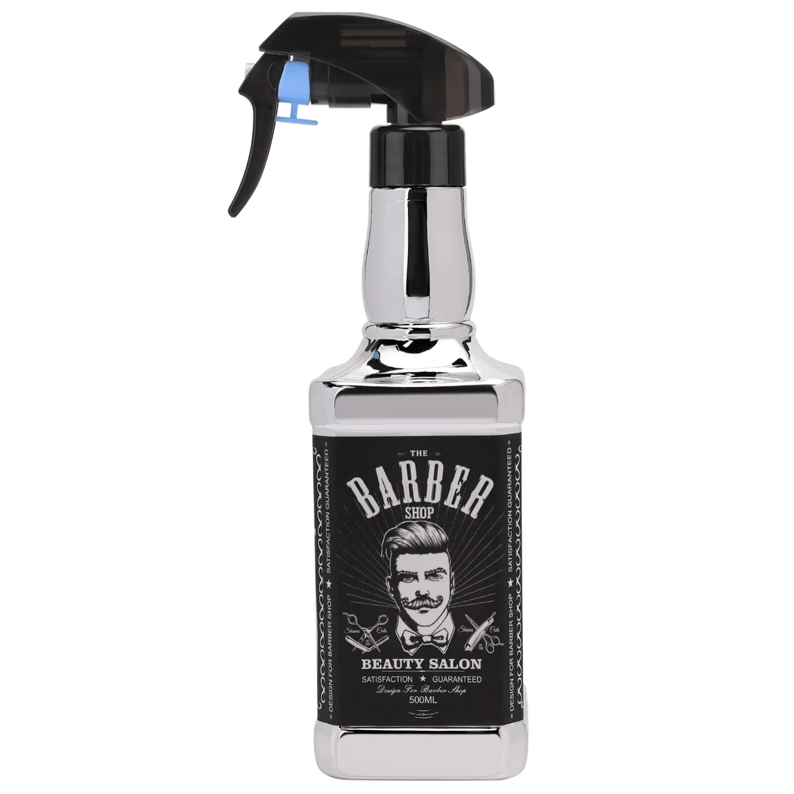 Botella de Spray de corte de pelo para peluquería, atomizador continuo vacío, rociador de agua para salón de belleza, accesorios de peluquería, herramientas de peluquero, 500ML: Azul