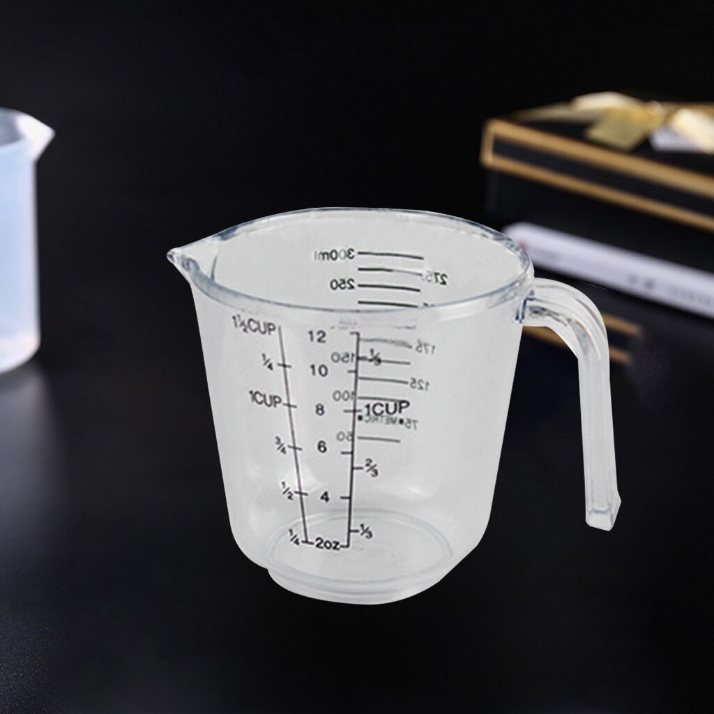 300ml Plastic Transparent Measuring Cylinder Graduated Measuring Cup Measuring Needle Cup With Scale High Temperature Funnel Cup