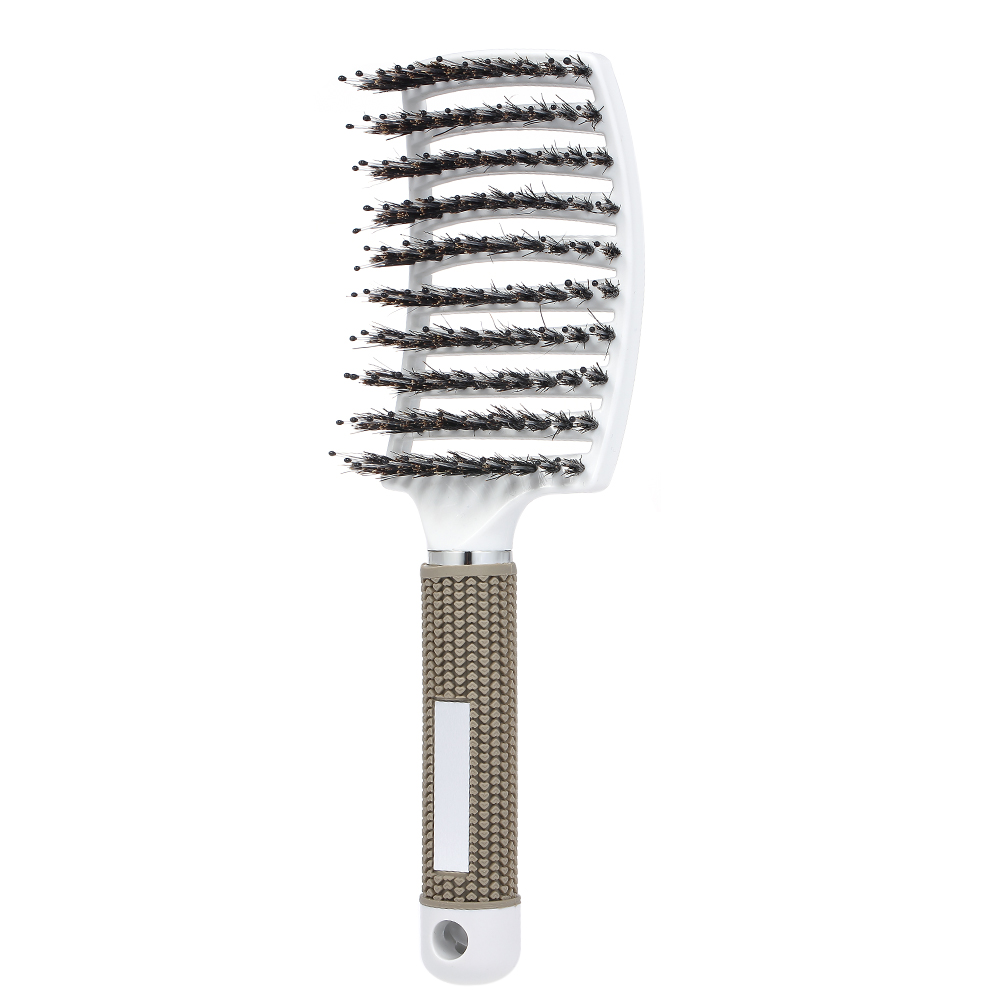 Bristle & Nylon Hair Brush Detangle Hairbrush Hair Scalp Massage Comb Detangling Hairbrushes Hairdressing Salon Tools for Women: White
