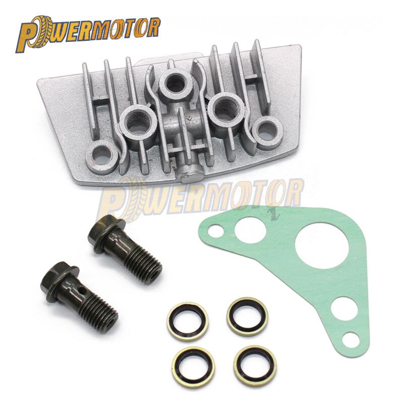 Motorcycle Oil Cooler Adapter Engine Cylinder Cover Oil Cooler Horizontal Engine Adapter Engine Cylinder50cc 70cc 90cc 110cc