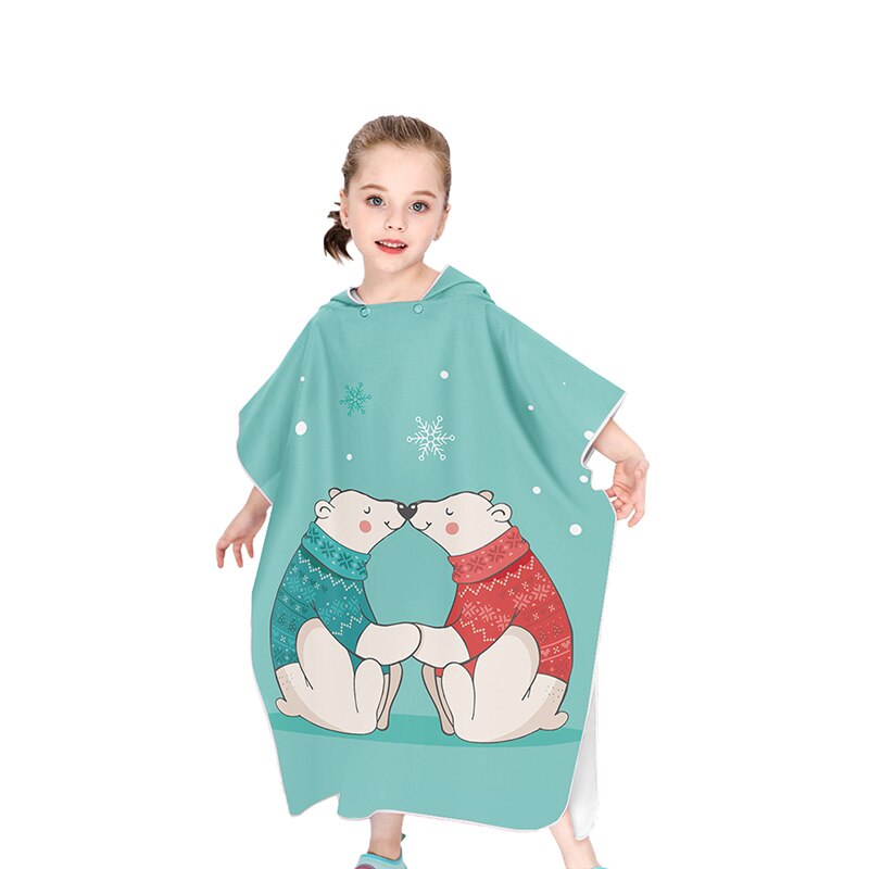 Niños microfibra Albornoz para la playa cambiar bata Poncho con capucha de Surf Poncho compacto rápido seca toallas con capucha: 12A