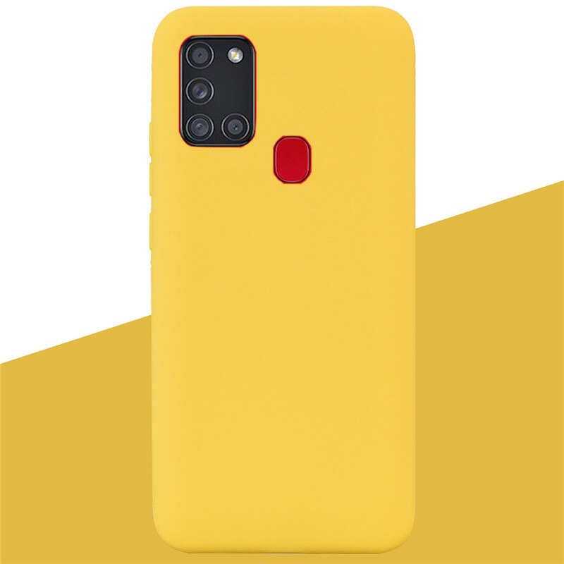 Funda de silicona TPU suave mate para Samsung Galaxy A21S A 21 S A21 S, carcasa trasera para teléfono: 6 Yellow