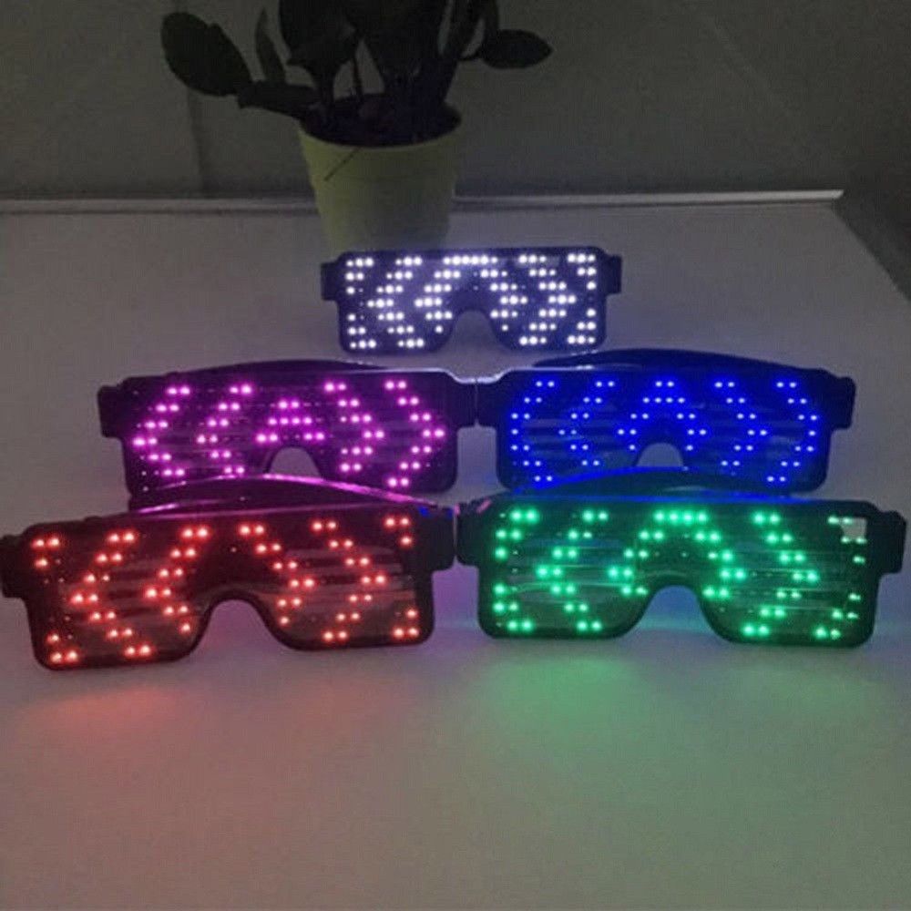 5 Color Light-Up Shutter Glasses LED Shades Sun Glasses Flashing Rock Party Eyewear Apparel Accessories