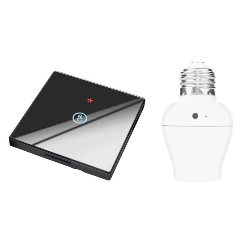 SMATRUL E26 E27 Lamp Holder Bulb Smart Switch Light Touch Wireless 1/2/3 Gang 433Mhz RF Remote Control Wall Panel Home 110V 220V: 01