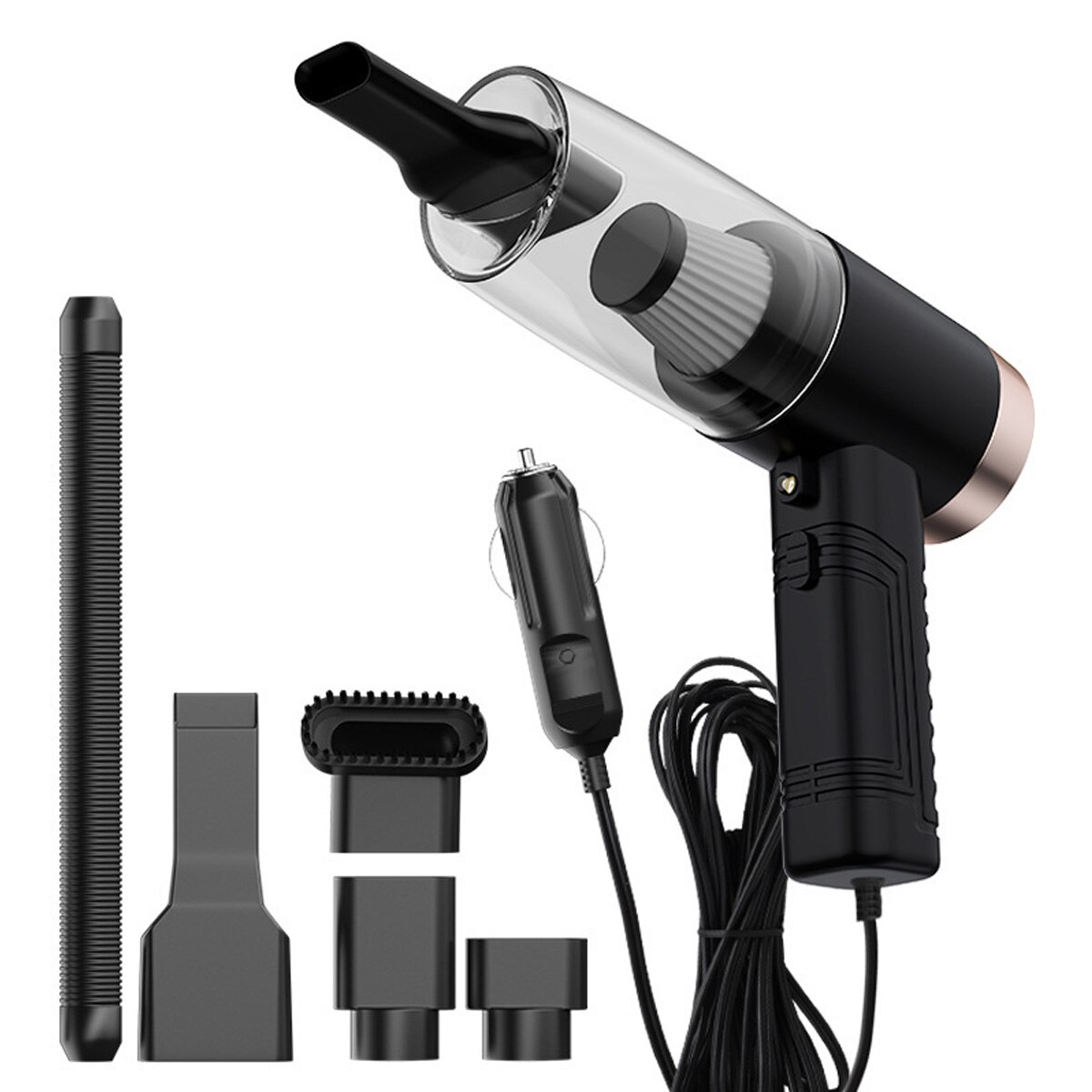 Portable Car Vacuum Cleaner High Suction Handheld For Car Wet And Dry dual-use Vacuum Cleaner Rechargeable Mini Vacuum Cleaner: black