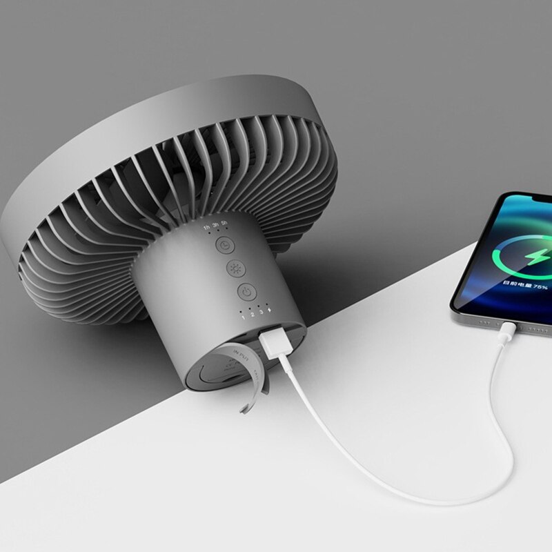 Wentylator statywu przenośny wiatrak biurowy niski poziom hałasu 3 kontrola prędkości statyw podstawa stołu 10000Mah akumulator chłodnica wentylator z lampką doprowadziło