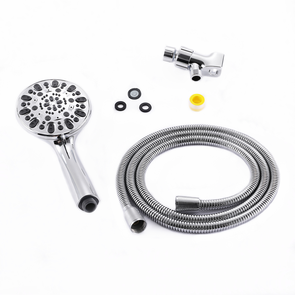 7 Function High Pressure Rain Shower Sprayer Set ABS Hand Held Shower Head Chrome Plated/Brushed Nickel Bathroom Shower Set: Chrome Plated