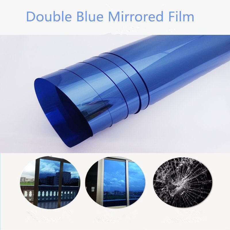 Double Blue One Way Vision Mirror Reflective Effect Tint Film Decoration Home Office Building Window Glass Film Foils 152x30cm