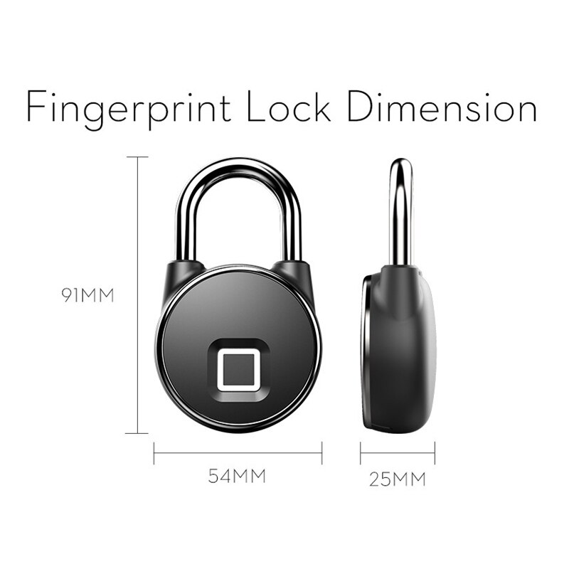 Fingerprint Smart Lock Tuya APP Bluetooth Waterproof Smart Lock USB Rechargeable Keyless Lock School Gym Locker Smart Lock