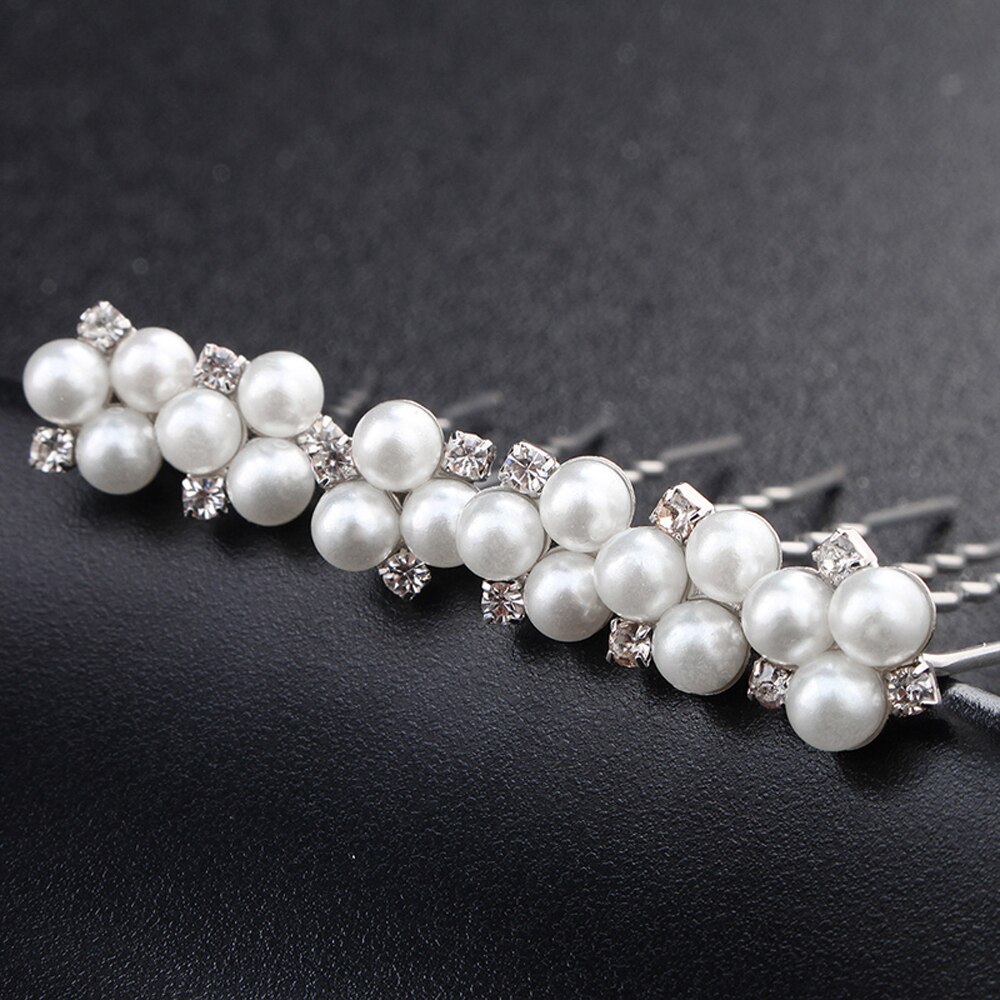 Conjunto de 6 unidades de horquillas hechas a mano para el cabello para mujer, accesorios de perlas, broches para el cabello, horquillas de pelo para de boda, joyería para el pelo