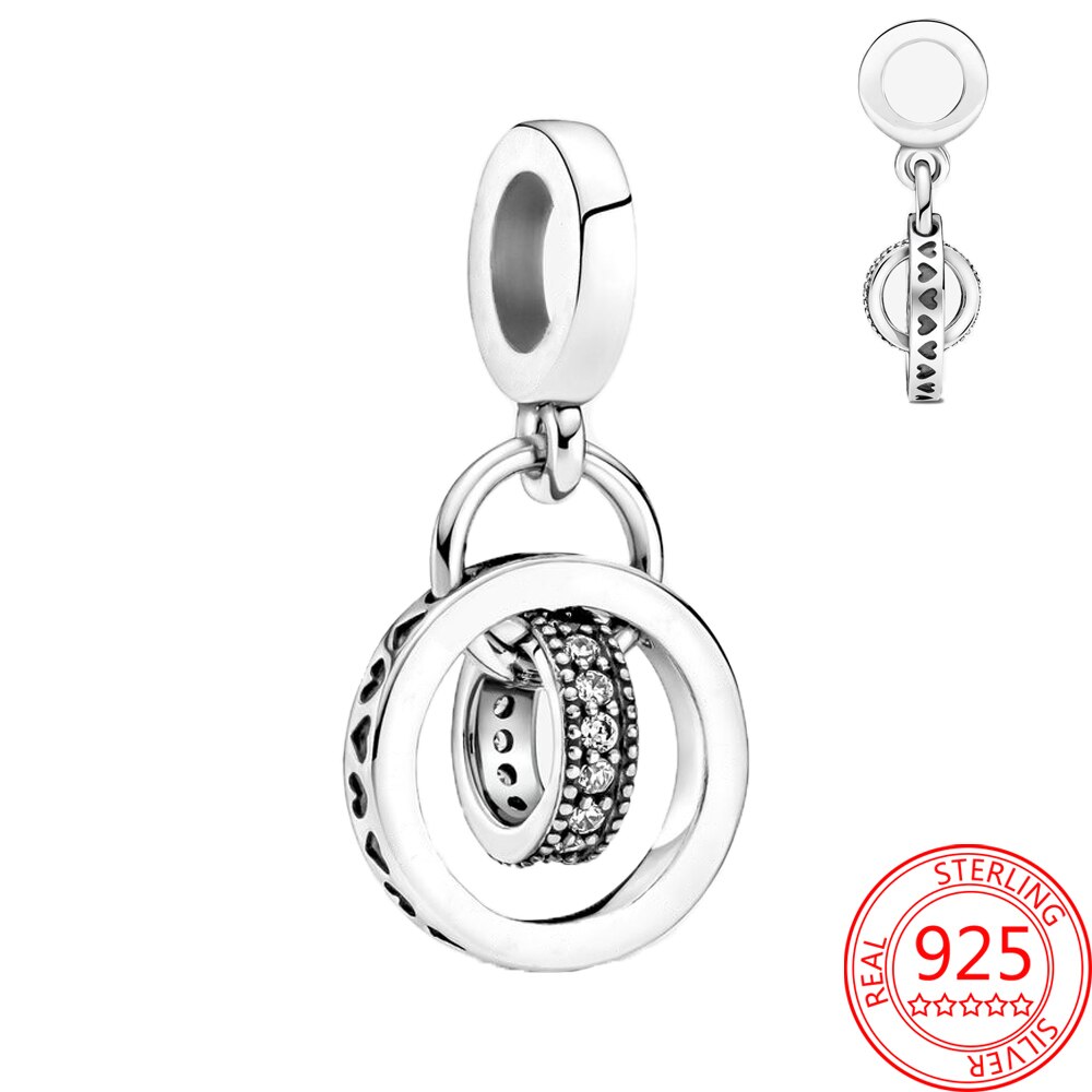 Luksus 925 sølv spinning kompas charm fit pan armbånd 925 sterling sølv charms til piger gør-det-selv vedhæng smykker: Vvc 738