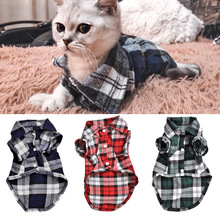 Letnia moda ubrania dla kota Plaid kot domowy koszule kamizelka dla małych kotów psy koszula odzież Puppy Kitten stroje materiały