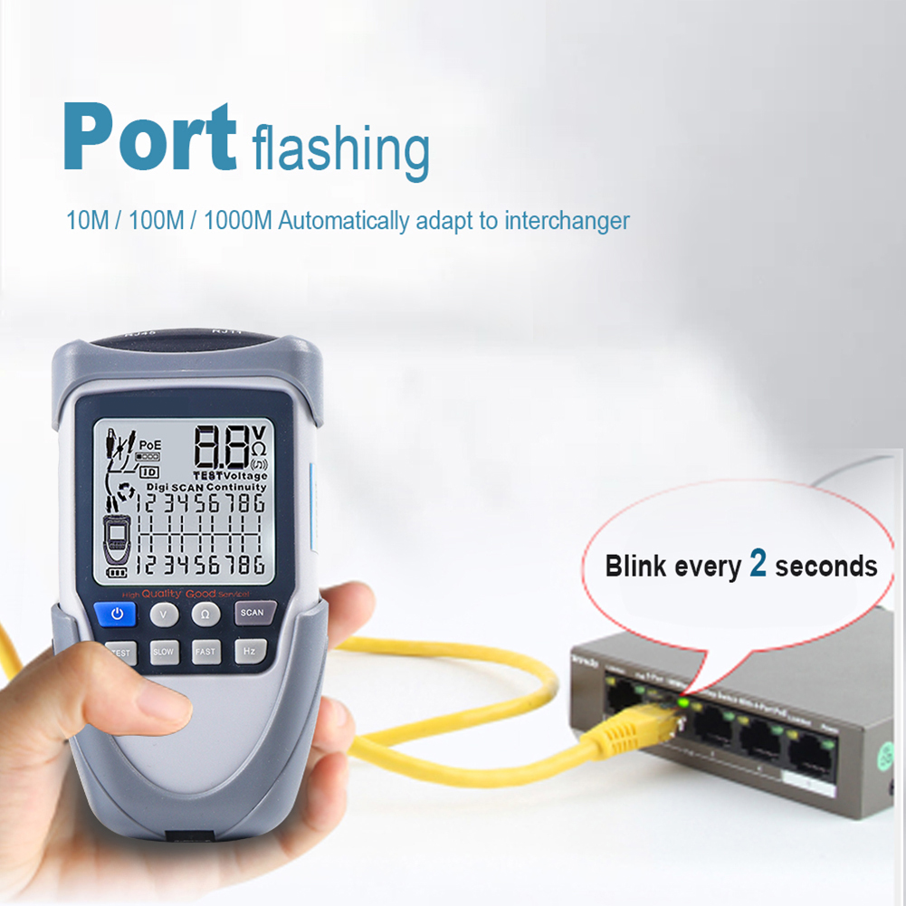 ET612 / ET613 LCD Digital Network Cable Tester Tracker POE Wire Checker Tracker Continuity POE Wire Wiremap Checker Scan Tools