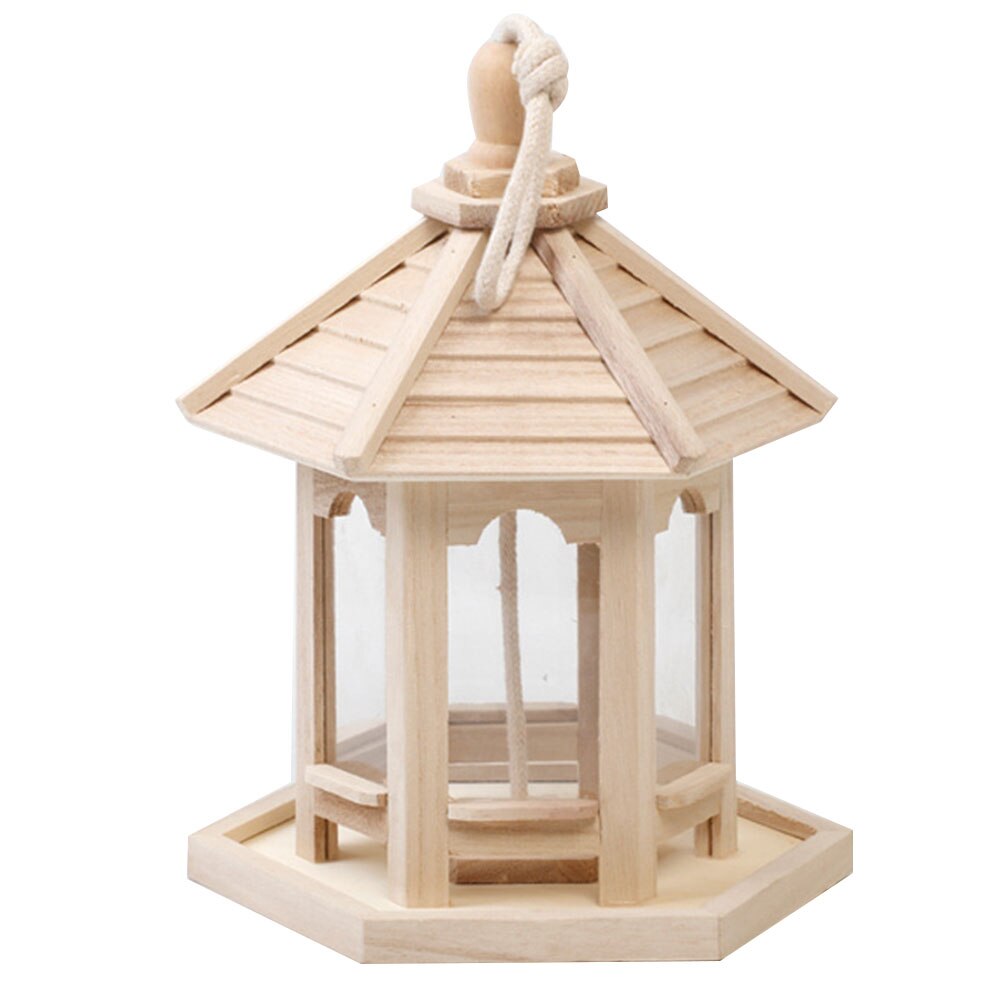 Wooden Bird Feeders Hanging Type Outdoor Pet Bird Vicedeal