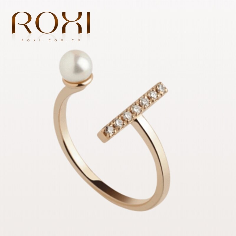 ROXI Fashion Argento Sterling 925 di Lusso Aperto Anelli Della Perla per Le Donne Delle Ragazze Monili di Sarchiatura Anello Anelli Bijoux Femme Regolabile