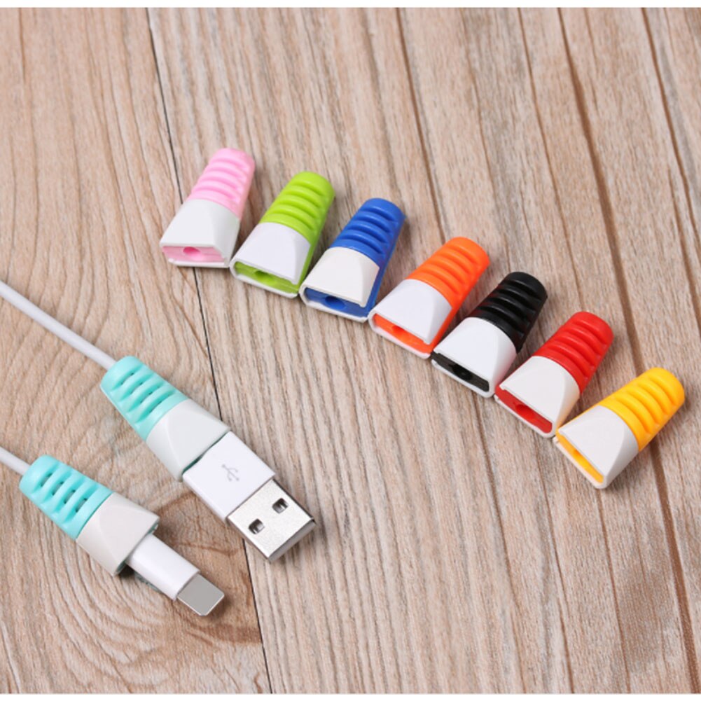 10Pcs/set Soft Cable Protector Data Line Case Protection Spring Twine Bobbin Winder For iPhone Android USB Charging Cable Cover