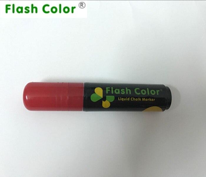 Flashcolor-rotuladores de tiza líquida de neón, 10mm, para tablero de escritura LED, plumas de escritura con efecto neón, 1 unids/lote, 8 colores: Red