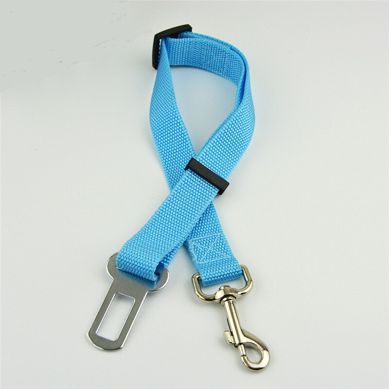 Verstelbare Pet Honden Autogordels Nylon Kat Harnas Veiligheidsgordel Compatibel Meest Voertuig Kleine Medium Reizen Clip Franse Bulldog: sky blue