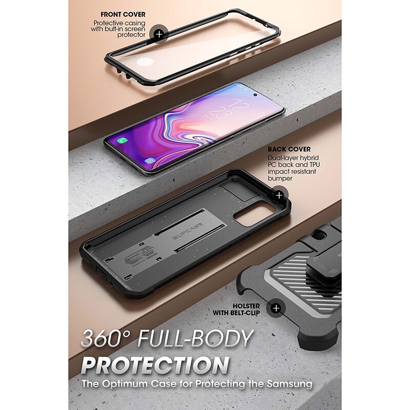 SUPCASE For Samsung Galaxy S20 5G Case Release) UB Pro Full-Body Holster Cover WITH Built-in Screen Protector &amp; Kickstand