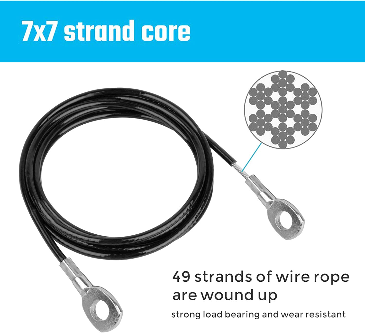 Household Fitness Bike Spare Tire Durable Wire Rope High Strength Wire Rope Tractor Detachable Strong Wire Rope FitnessEquipment