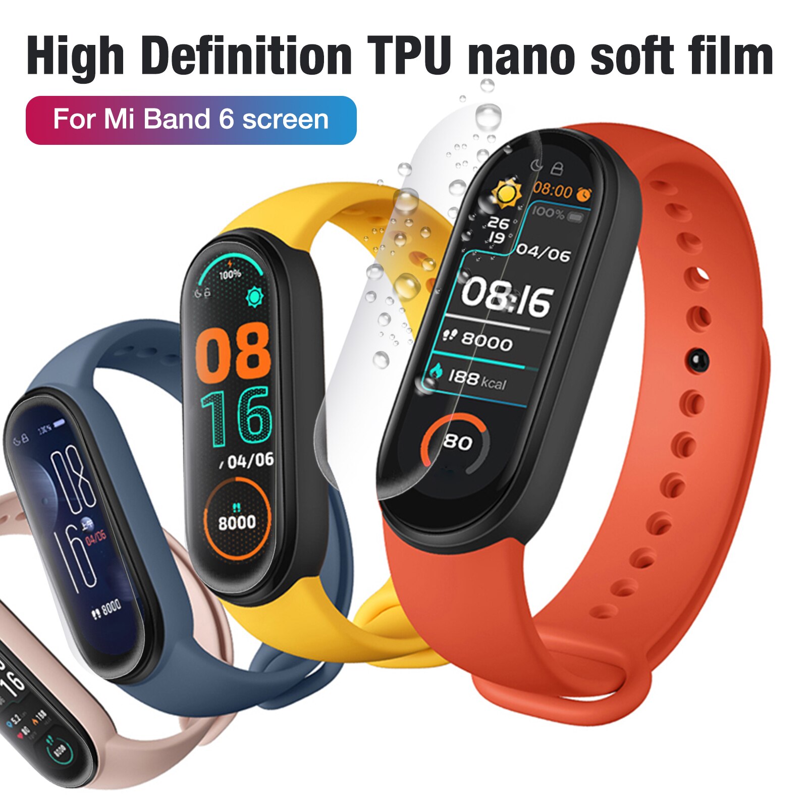 Set Tpu High Definition Nano Zachte Film Voor Mi Band 5 Zachte Flexibele Volledige Dekking Screen Protector Clearity Scratch-slip