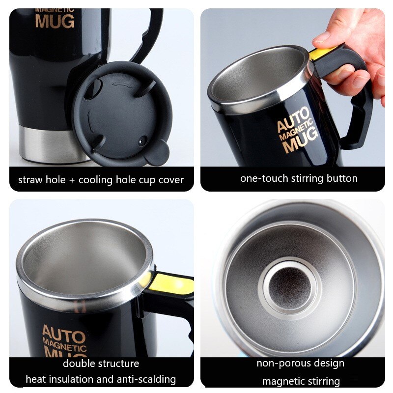 Magnetic Mixing Cup Electric Mixer Cup Automatic Coffee Mixing Cup Lazy Magnetic Automatic Stirring Kitchen Bar
