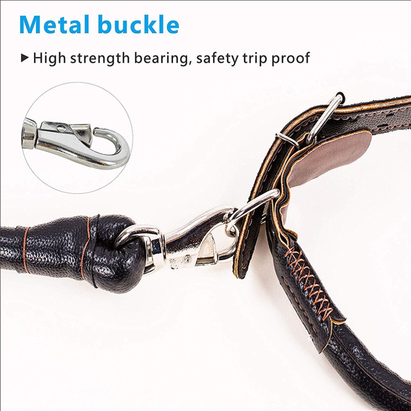 PU Leather Dog Collar - Adjustable Quick Release Martingale Choker For Small Medium Large Dogs (Blue, Medium 13-20 Inch)
