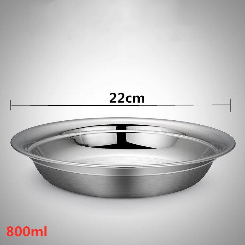 304 middagstallerkener i rustfritt stål serveringsfat pastaboller servise retter salat miksing matbeholder organiseringsbrett: 22cm
