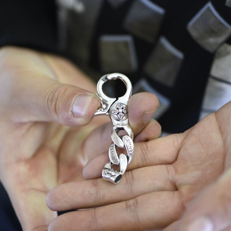 Ciondoli in argento sterlina BOCAI S925 2022 nuovo la moda Vajra pestello Siz catene per mantra sillaba puro Argentum amuleto di sicurezza per uomo