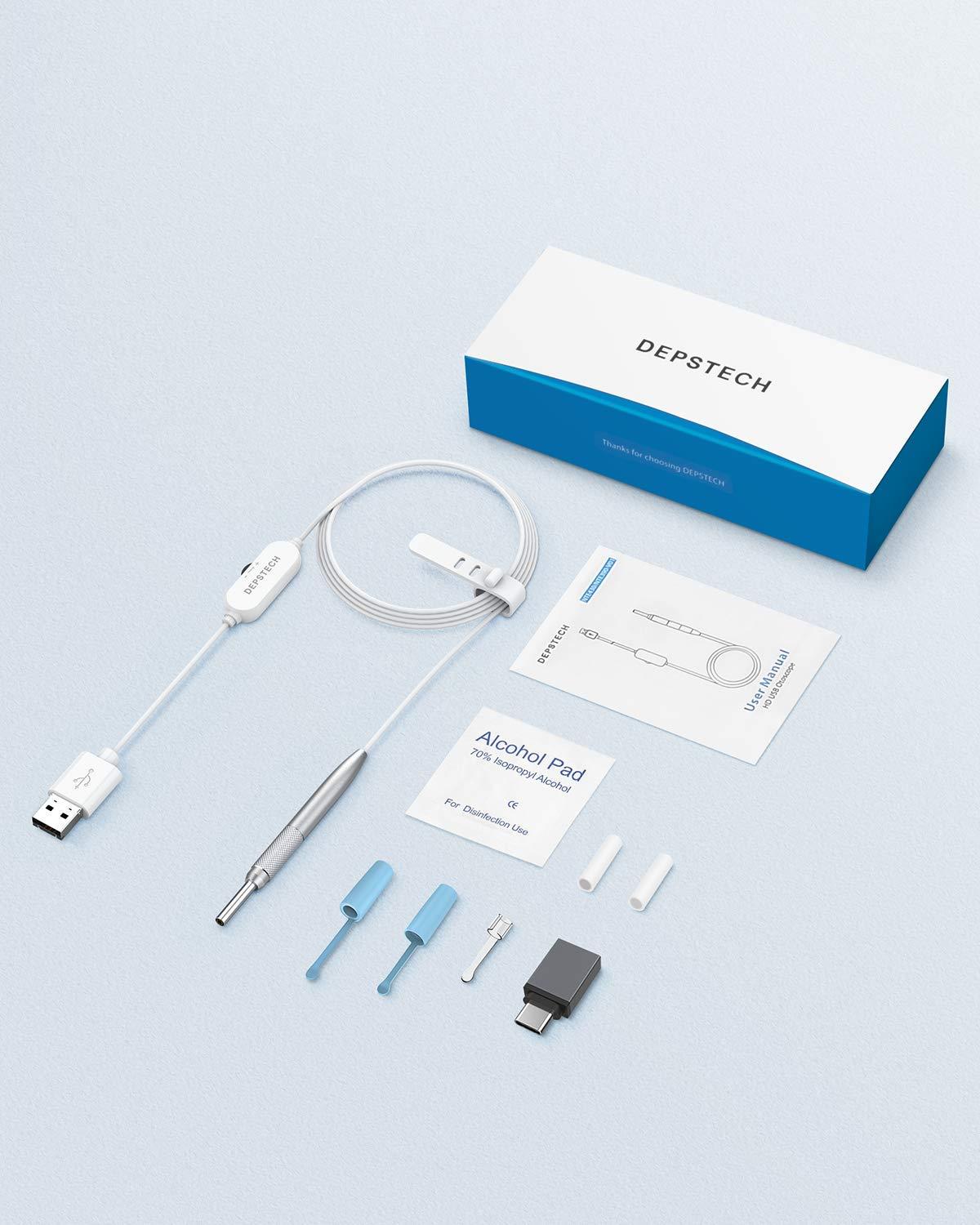 DEPSTECH-Otoscope USB NTE390 720P HD, caméra pour Inspection d'oreille, avec 6 endoscopes LED ajustables, pour téléphone Android et Windows/Mac et PC: Default Title
