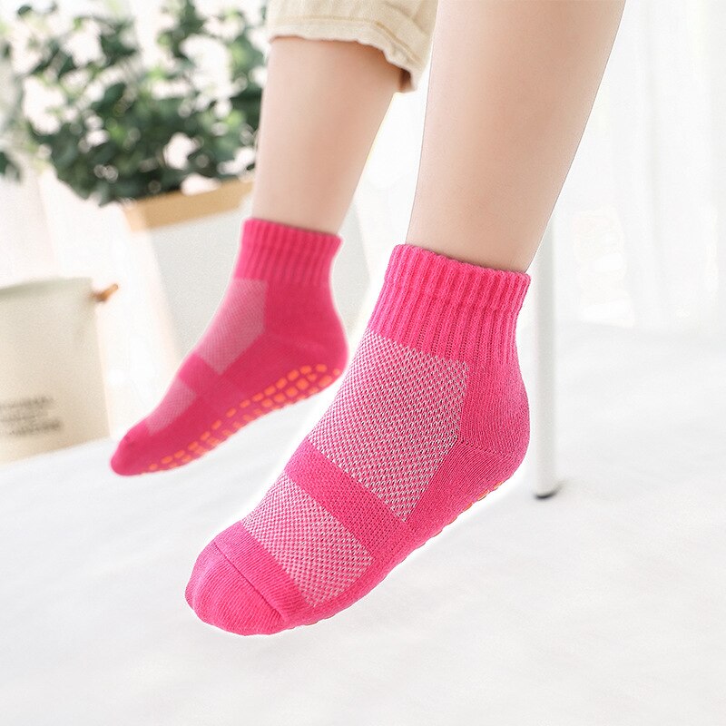 1 Pair Cotton Anit Slip Kids Sports Socks Boys Girls Short Ankle Socks 1-10 Years Old Children Warm Socks Solid Color