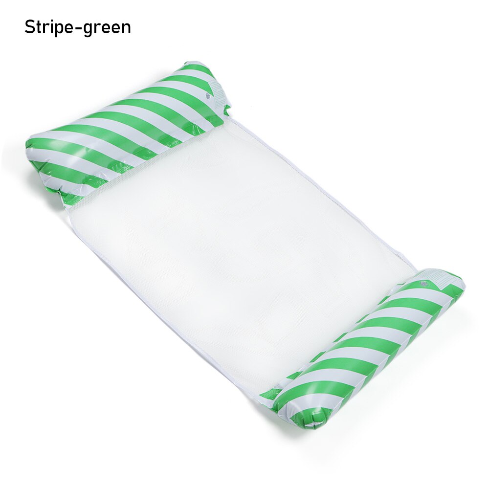 PVC Inflatable Floating Row Float Pool Bed Pool Air Mattresses Water Hammock Swimming Pool Chair Sports Piscina Foldable: Stripe green