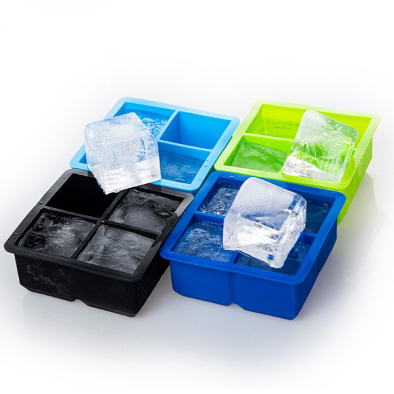 4 store firkantede isterninge maker silikone form isterning bakke slik fondant kage dekoration form køkkenredskaber, fantastisk til fest