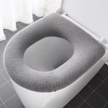 Toilet Seat Cover Mat Universele Wc Pad Zachte Warme Toiletbril Kussen Dikker Wasbare Badkamer Wc Deksel Accessoires: gray