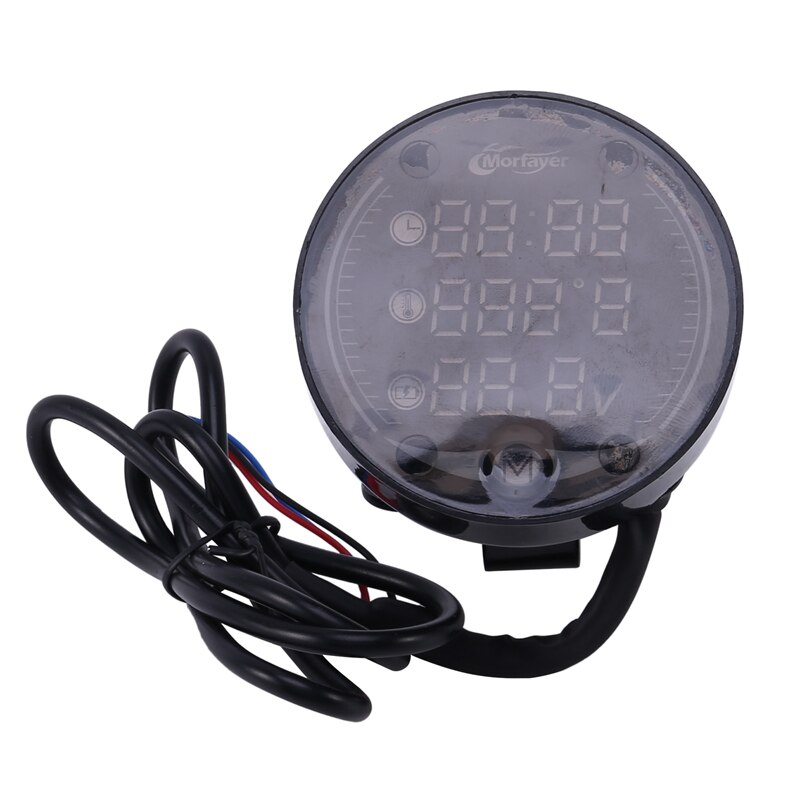 MORFAYER 5-In-1 Motorcycle Modified Thermometer Meter Time Voltmeter Chronometer USB Mobile Phone Charging Waterproof