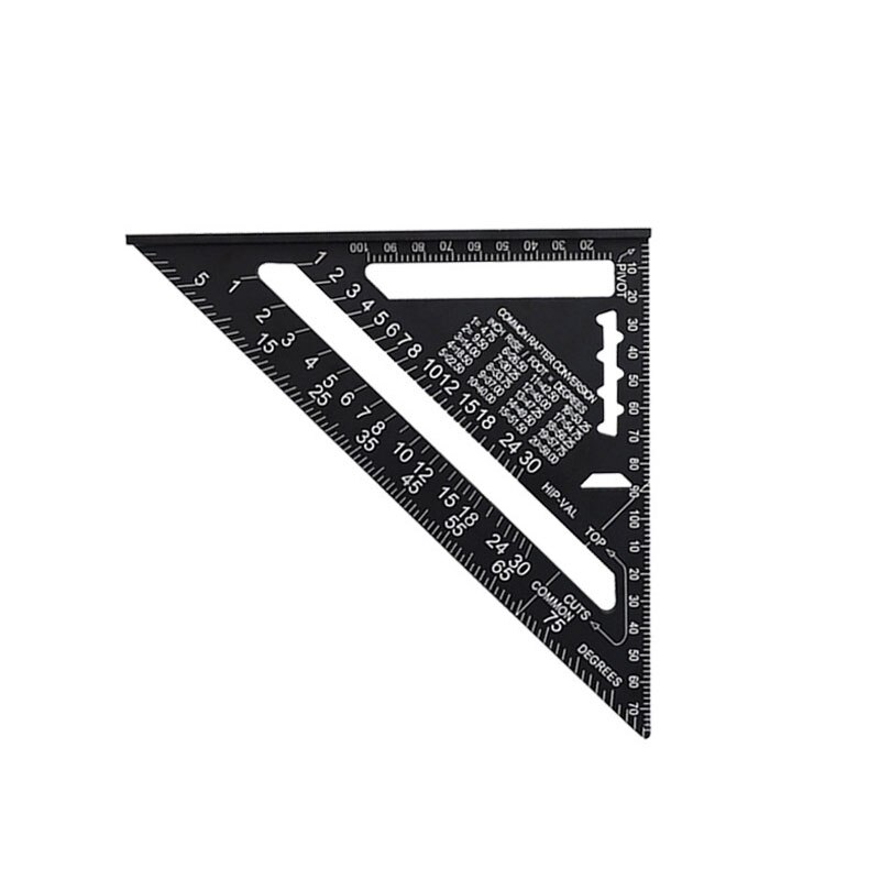 Triangle Ruler Inch Metric System Triangle Plate Carpentry Square Ruler Broad Bottom Thicken 45 90 Degrees Aluminum Alloy CH