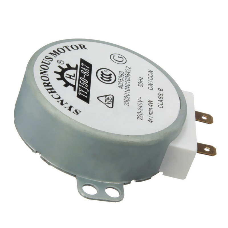 AC 220 V-240 V 50Hz CW/CCW Magnetron Turntable Draaitafel Synchrone Motor TYJ50-8A7 D As 4 RPM