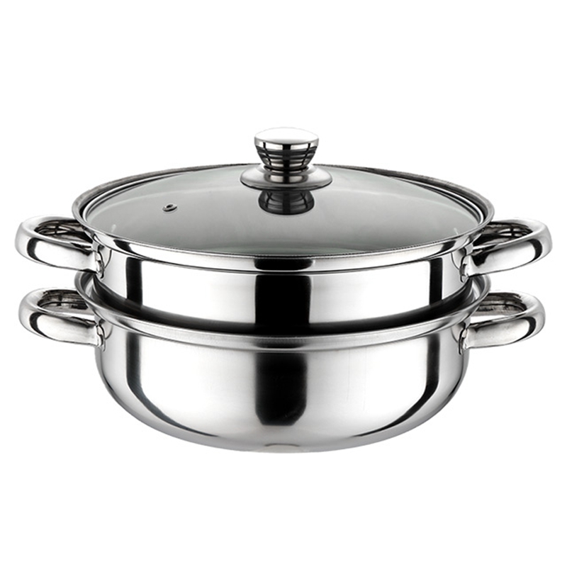 2 lagen Voedsel Steamer Kookpot Heater Rvs Hotpot Keuken Soeppan 28cm Grote Anti-aanbak Pan Voor Gas Inductie fornuis: 2 layer pot