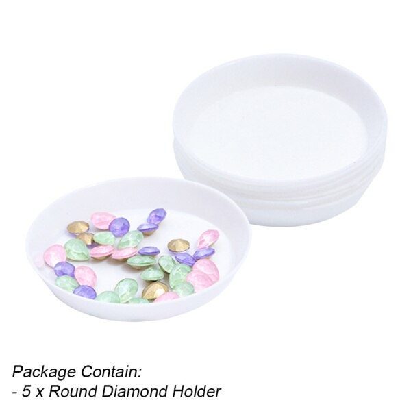 1440 stk ab hvide negle rhinestones sat flad tilbage negle strass krystal sten 3d nail art dekoration tilbehør værktøj  la880: 5 stk rund holder