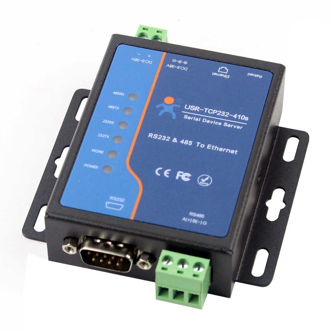 USR-TCP232-410S Terminal Voeding RS232 RS485 Naar Tcp/Ip Converter Seriële Ethernet Seriële Server Modbus Tcp/Httpd Client