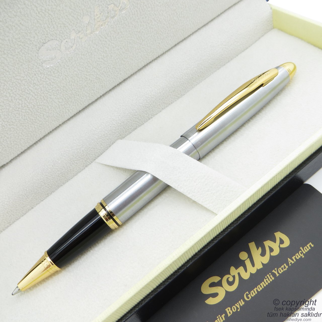 Scrikss 88 cromo oro rodillo pluma | Scrikss pluma | Pluma de la İsme pluma especial |
