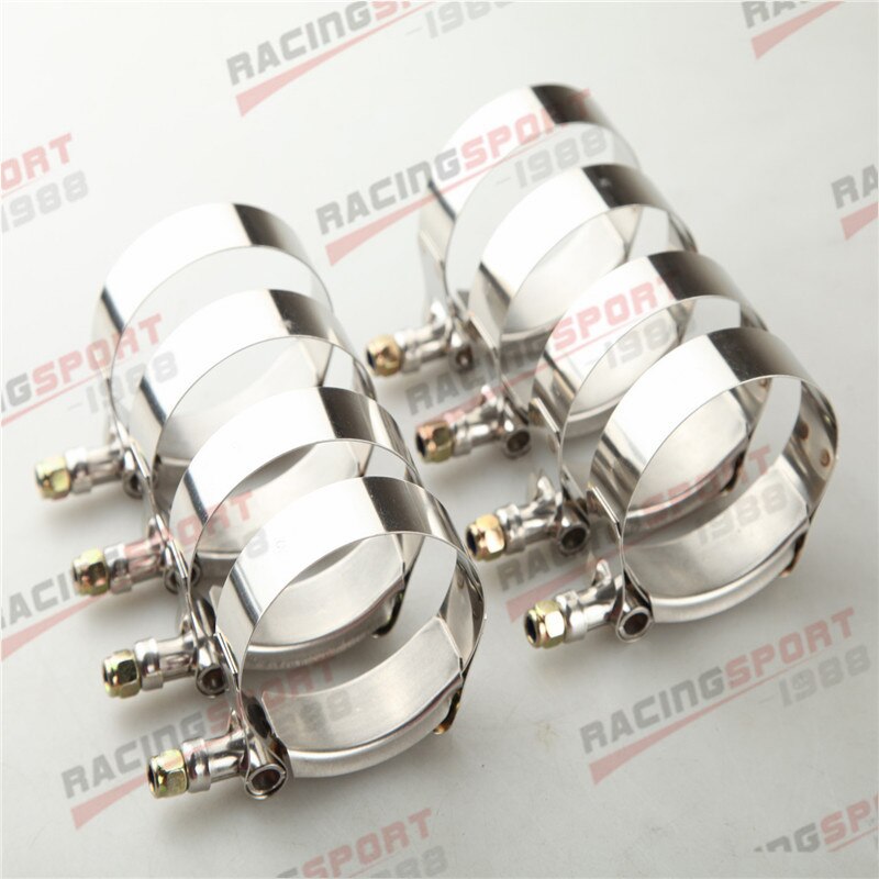 8x1.5" Inch Turbo Pipe Hose Coupler T-bolt Clamp clamps Stainless Steel 43-49mm