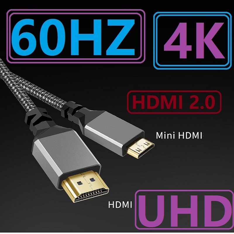Câble Flexible d'extension enroulé mini HDMI vers HDMI, 1M 2M 3M 5M 10M 4K 60HZ, câble de prise mâle vers mâle, Compatible HDMI pour ordinateur