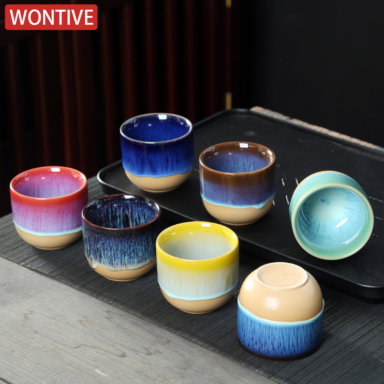 Oven Veranderen China Keramische Theekop Aardewerk Jianzhan Drinkware Temmoku Glazuur Porselein Kung Fu Kopjes Set voor Water Latte Melk