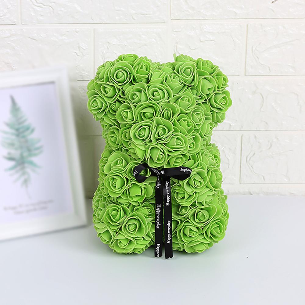 Rose Bear - Rose Teddy Bear on Every Rose Bear -Flower Bear Perfect for Anniversary's,Rose Bear, Mothers, Rose Teddy Bear: Grass green