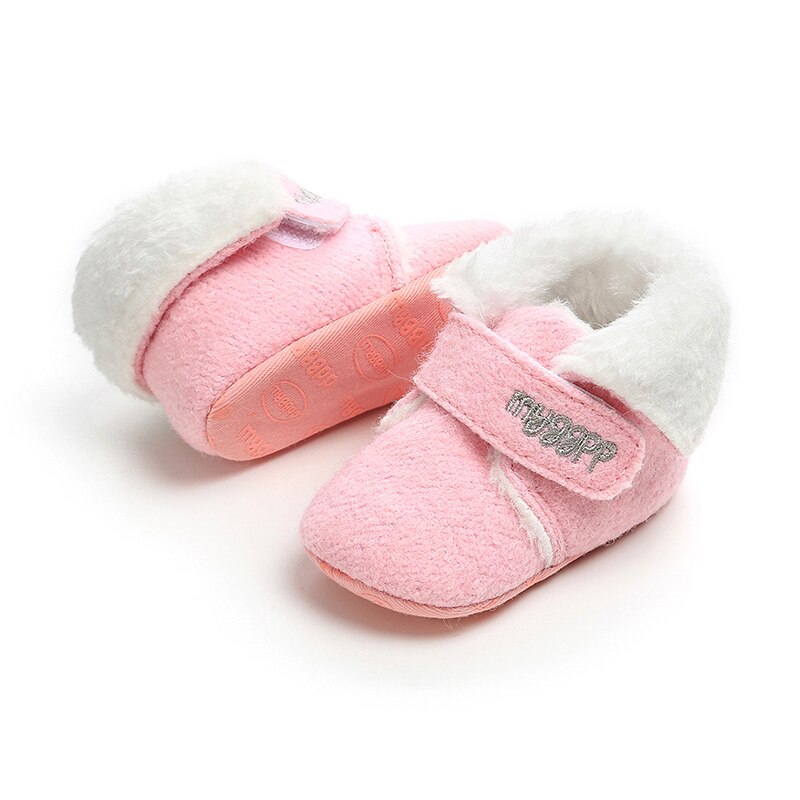 Winter Baby Shoes Solid Color Soft Warm Plush Non-slip Infant Boy Girl Boots Kids Children Ankle Shoes Snow Boots