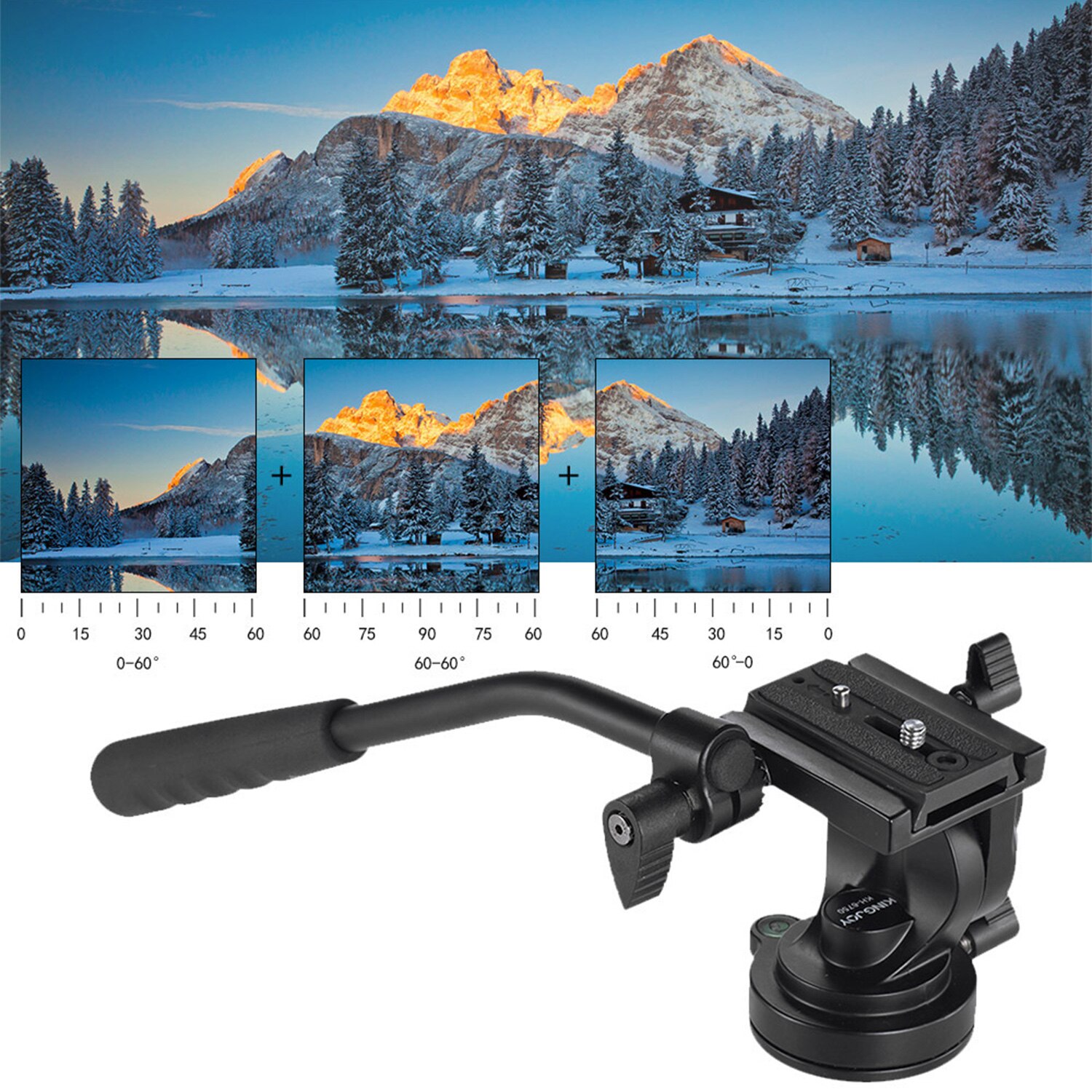 Hydraulic Tripod Head Smooth Damping Gimbal Handle Mount Video Head For Tripod Monopod Holder Stand SLR DSLR
