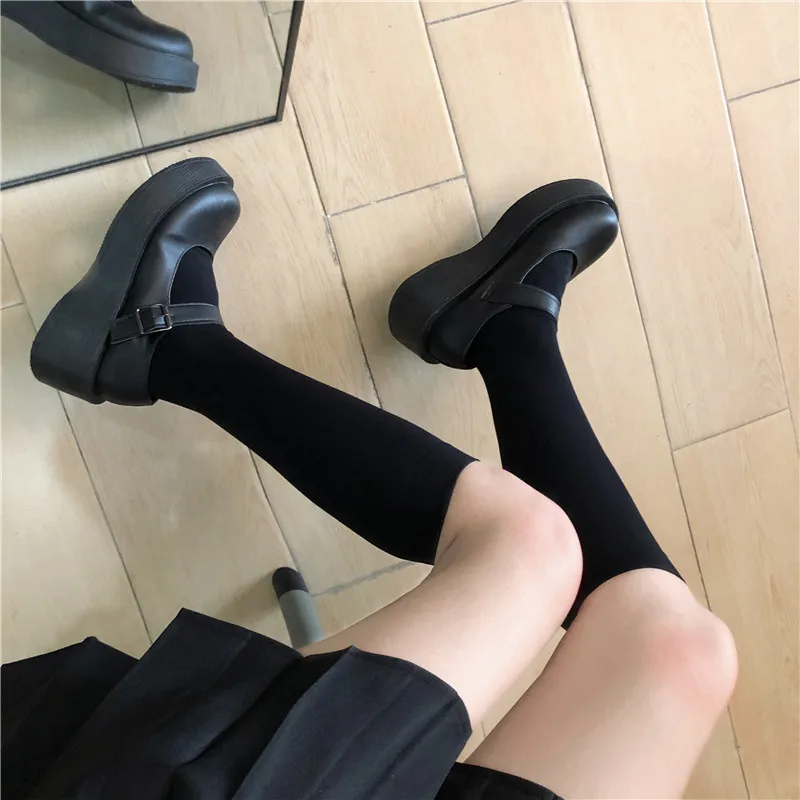 Meias altas para o joelho, monocromáticas, pretas, brancas, estilo japonês, meias de escola, coxa alta, lolita, kawaii, fofas, longas, JK