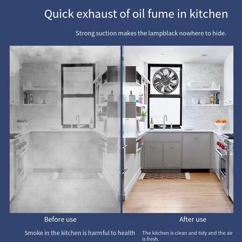 4/6/8 Inch Metal Duct Exhaust Fan IP44 Waterproof Bathroom Toilet Wall Ventilation Fan Commercial Kitchen Extractor Fan 220V